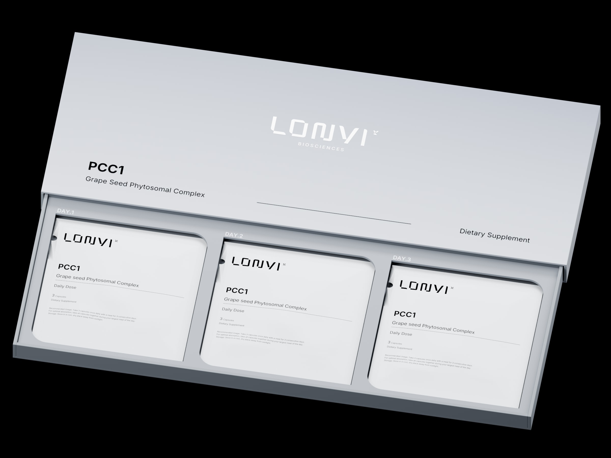 Front of the PCC1™ box and sachets